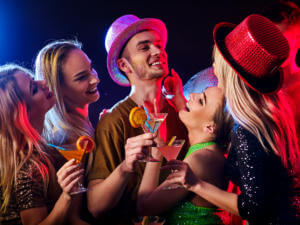 player with a lot of girls